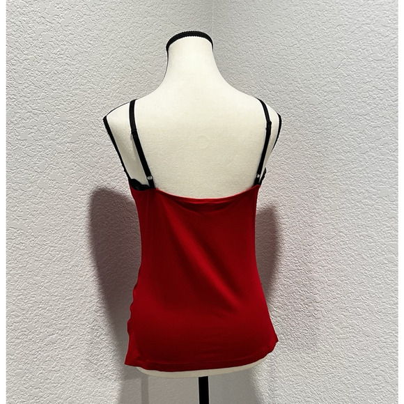 Vintage Cache Women’s Lacey Cami Tank Red Ruched Whimsigoth 90s Y2K Fairy Medium - Picture 3 of 7